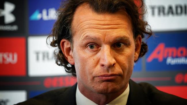 Will former Essendon Football Club chief executive Xavier Campbell take up the top job at Collingwood? Picture: NCA NewsWire / Luis Enrique Ascui