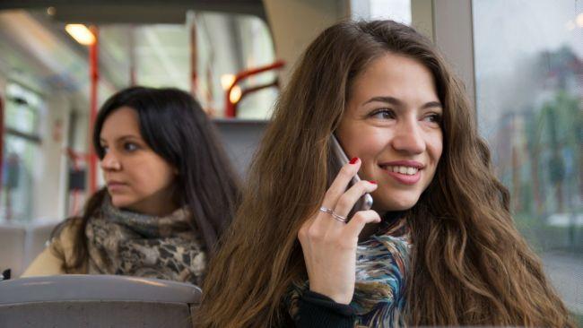 Is it OK to chat loudly on the train? Image: iStock 