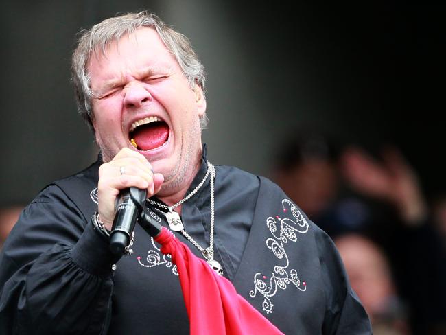 Singer Meat Loaf during his widely panned performance at the 2011 AFL Grand Final. Picture: Supplied