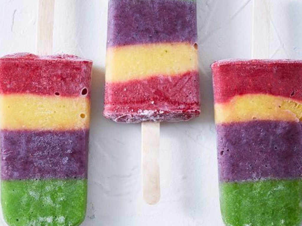 Rainbow popsicles.