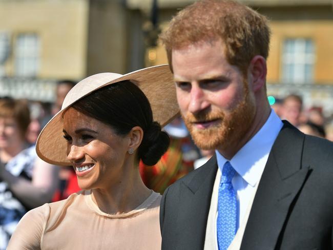 Prince Harry, Duke of Sussex and Meghan, Duchess of Sussex attend The Prince of Wales' 70th Birthday Patronage Celebration held at Buckingham Palace. Picture: Dominic Lipinski — Pool/Getty Images