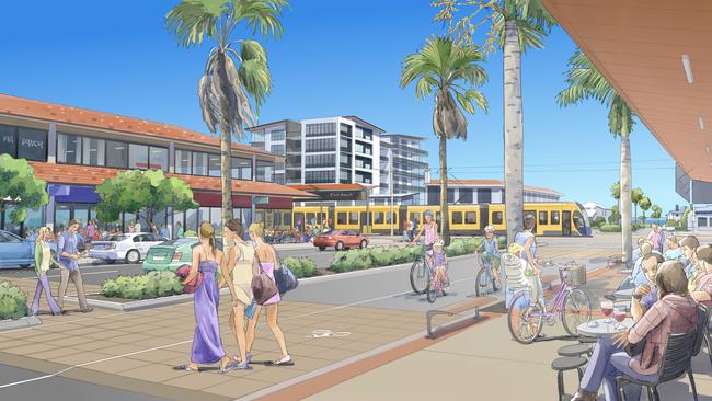 Artist impressions of Gold Coast light rail Stage 3B - Burleigh Heads to Gold Coast Airport. GCB exclusive until March 7 2020. Picture: Supplied