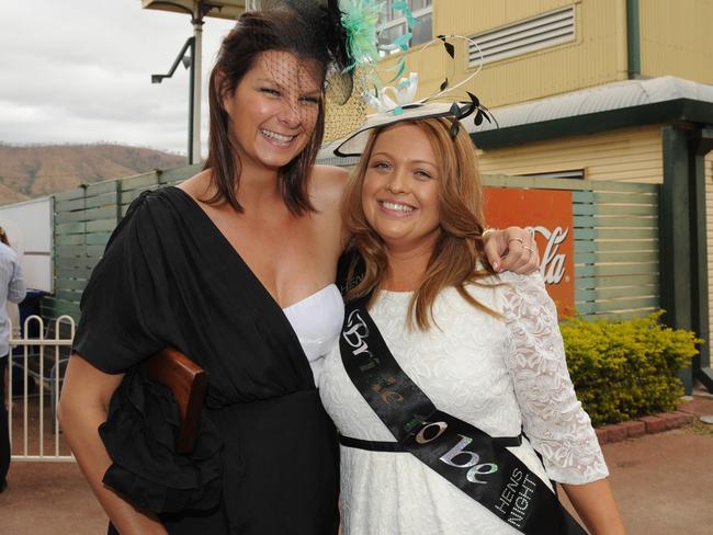 Karina Gee and Lucy Wearmouth at the 2011Townsville Ladies Day Races held at the Cluden Race Track