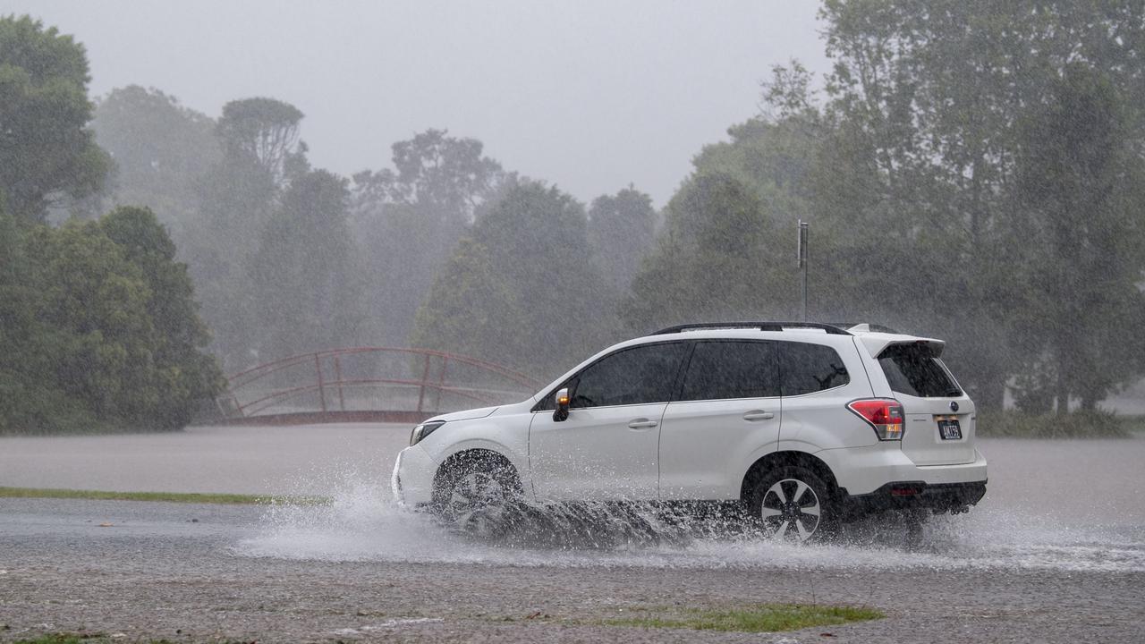 Flooded roadway in Perth St. Friday, February 25, 2022. Picture: Nev Madsen.
