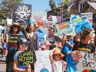 There was no shortage of colourful signs and banners at the Whitsunday Climate Strikes. Picture: Rozie O'Brien