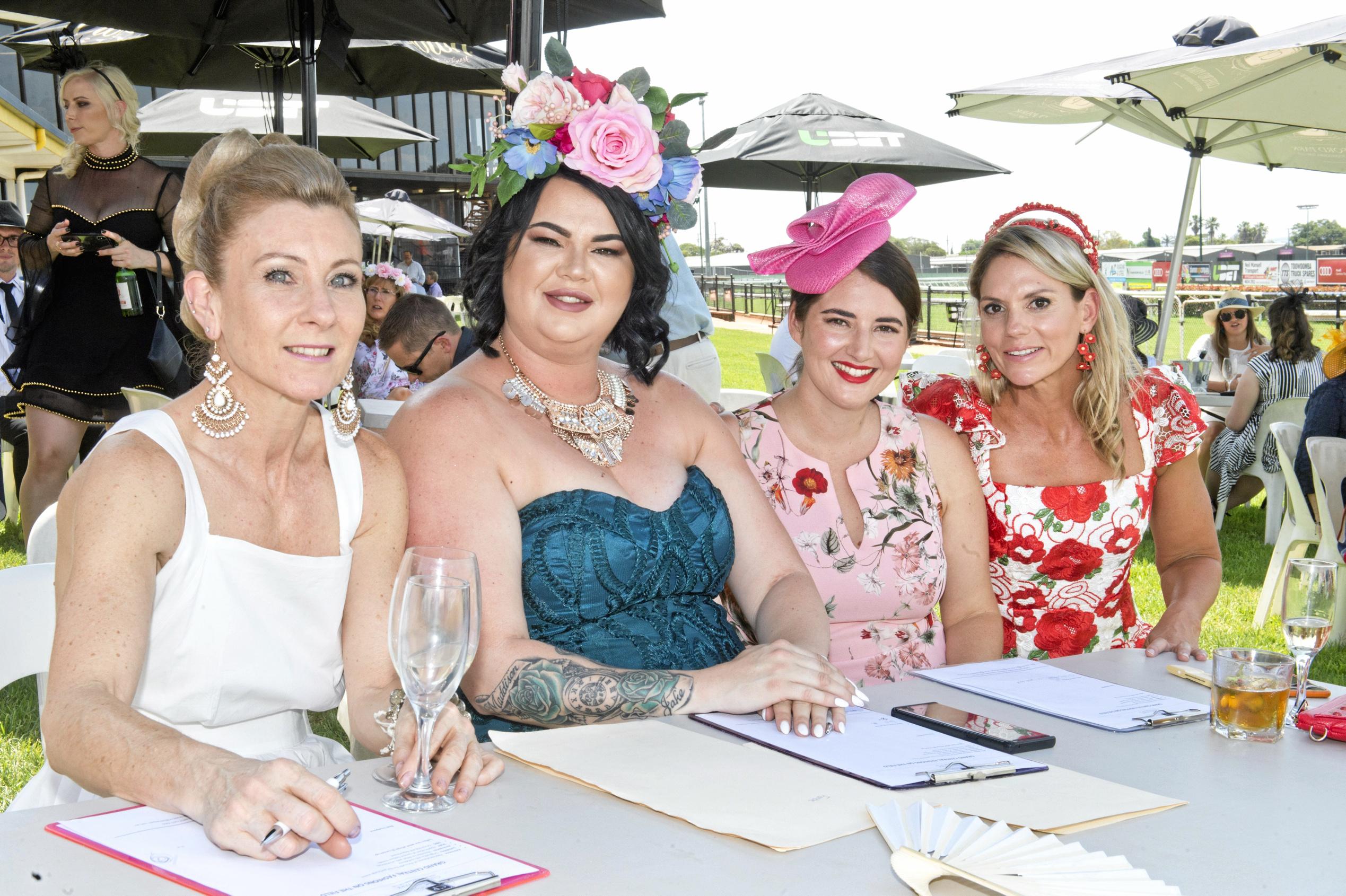 ( From left ) Judges Madonna Saal, Kate Duncan, Caitlin Crowley and Maree Parsons. Melbourne Cup Day at Clifford Park. Wednesday, 3rd Jan, 2018. Picture: Nev Madsen