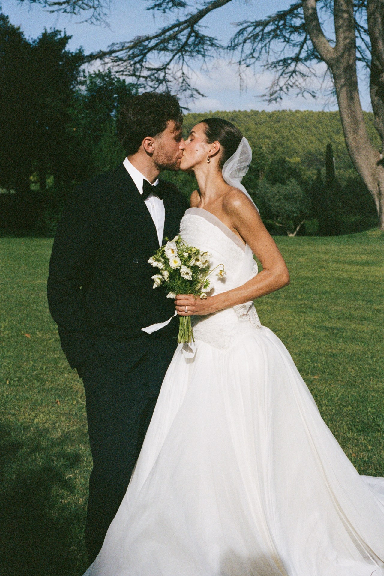 The bride wore a Dior inspired gown and her mother s vintage bridal dress for her wedding at a Provencal chateau Vogue Australia