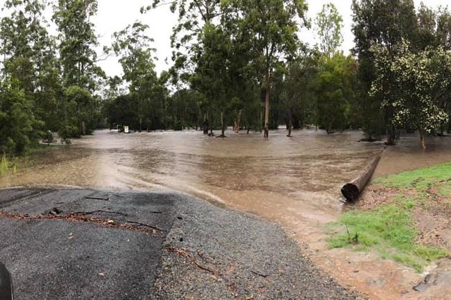 Flooding at the entrance to the Timber Mill by Swim Fish Mill Picture James Ball