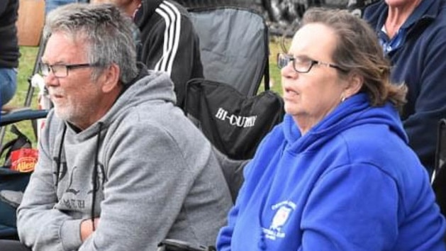 Michael and Leslie Addison watch on as Nathan competes in the 2021 grand final against Brahma Lodge. Picture: Central United Football Club