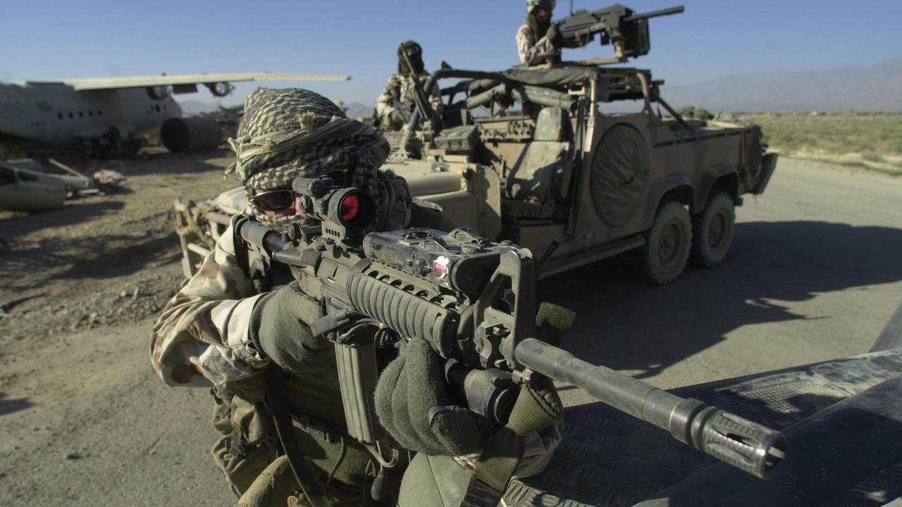 Australian SAS troops on patrol in the rugged and dangerous mountains and valleys of Afghanistan. Picture: John Feder