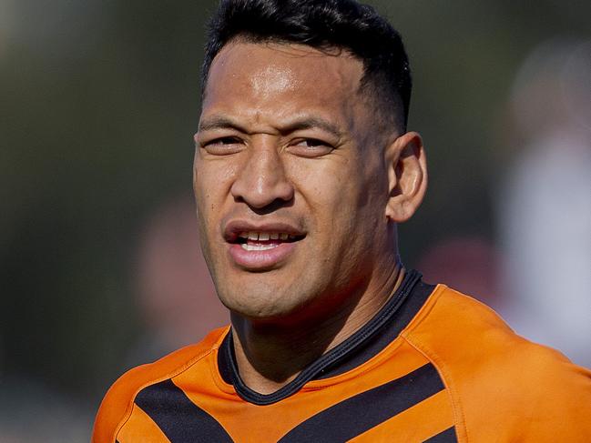 Southport  Tigers player, Israel Folau, in again action against the Tugun Seahawks in the RLGC Semi-Finals being played at the Seahawks home field in Bilinga on Sunday.  Picture: Jerad Williams