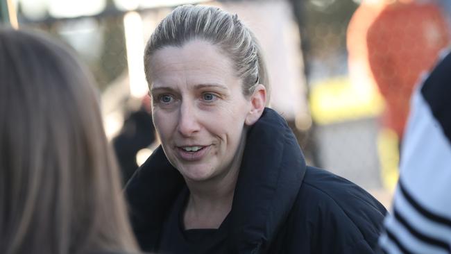 North Geelong coach Katie McLean. GDFNL North Geelong v Bannockburn netball. Picture: Alan Barber