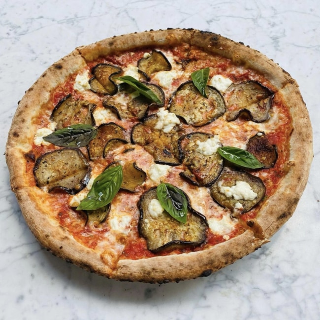 The Alla Norma pizza has tomato, mozzarella, ricotta, parmigiano, roasted eggplant and basil. Picture: Instagram @juliuspizzeria