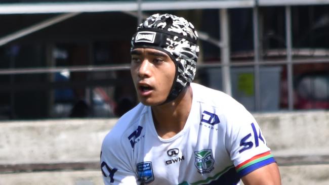 Boston Krone passes the ball. Picture: Sean Teuma. NSWRL Junior Reps, Harold Matthews Cup round four, South Sydney Rabbitohs vs New Zealand Warriors at Redfern Oval, 25 February 2024