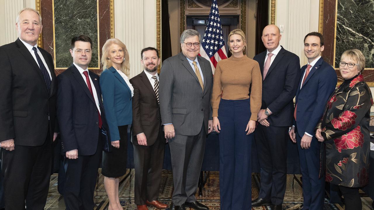 Ivanka Trump pictured with Peter Dutton in Washington DC. Picture: Andrea Hanks/The White House via AP