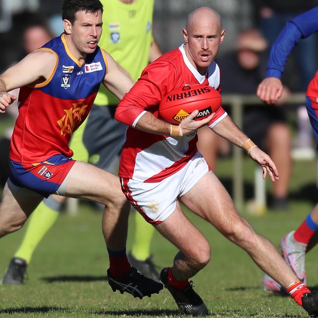 Bridgewater’s Lachlan Sharp leads the statewide goalkicking table with 120 goals for the season. Picture Yuri Kouzmin