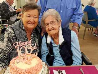 HAPPY BIRTHDAY: Vera Scheiwe (right) celebrates her 103rd birthday with daughter Carol Harch. Picture: Contributed