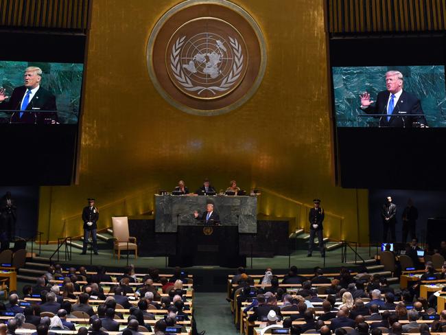 Mr Trump promised a tough crackdown on North Korea in his UN address earlier this week. Picture: Timothy A Clary/AFP