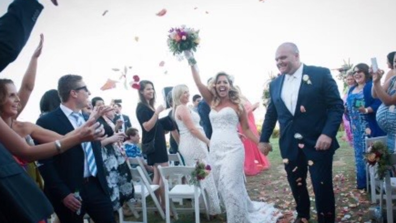 Skye and Nic Jeffries on their wedding day. Picture: Supplied