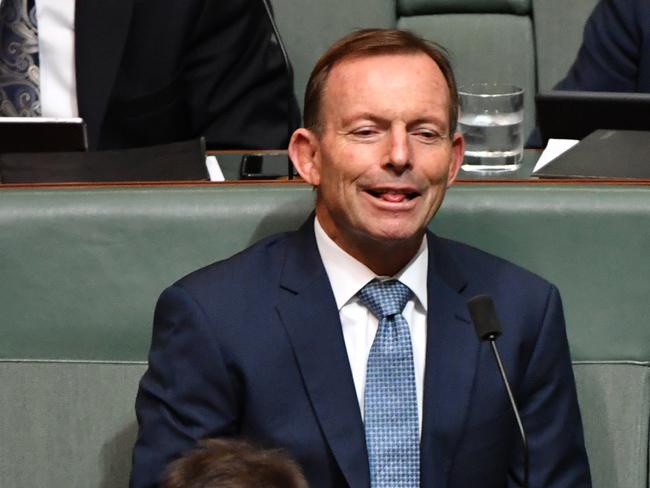 Former prime minister Tony Abbott during Question Time in the House of Representatives at Parliament House in Canberra, Thursday, May 10, 2018. (AAP Image/Mick Tsikas) NO ARCHIVING