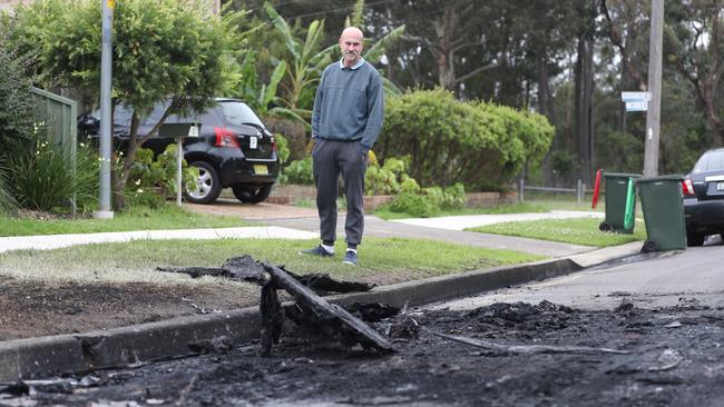 Thomas Burden lives in South Guildford and is sick of the burning cars outside his home. Picture: John Grainger