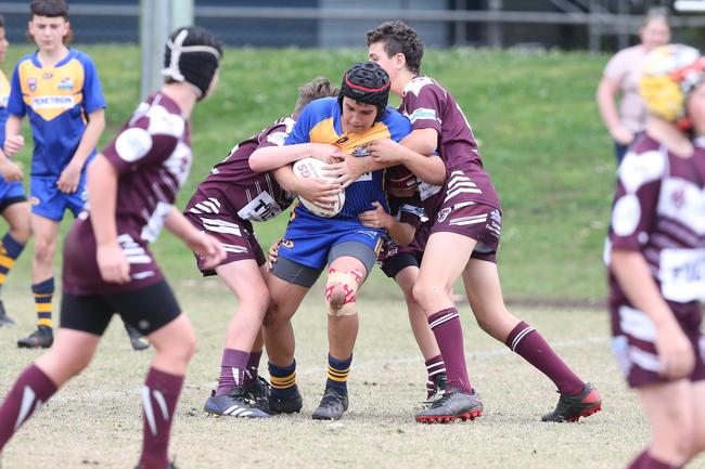 A Rugby League Gold Coast junior gala day at Burleigh Bears Junior Rugby League Club. Under 14s. Coomera vs Burleigh. 5 September 2021 Miami Picture by Richard Gosling