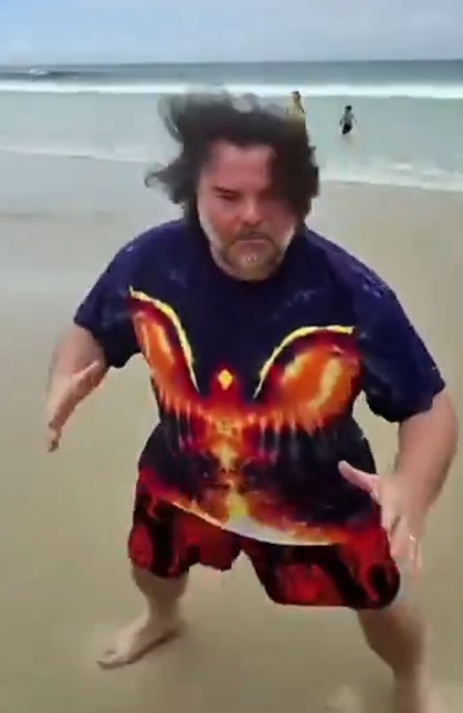 Jack Black was confronted by a paparazzo on the Gold Coast.