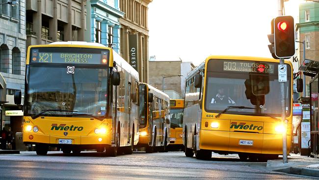 Bus traffic on Elizabeth Street in Hobart. Picture: Sam Rosewarne.