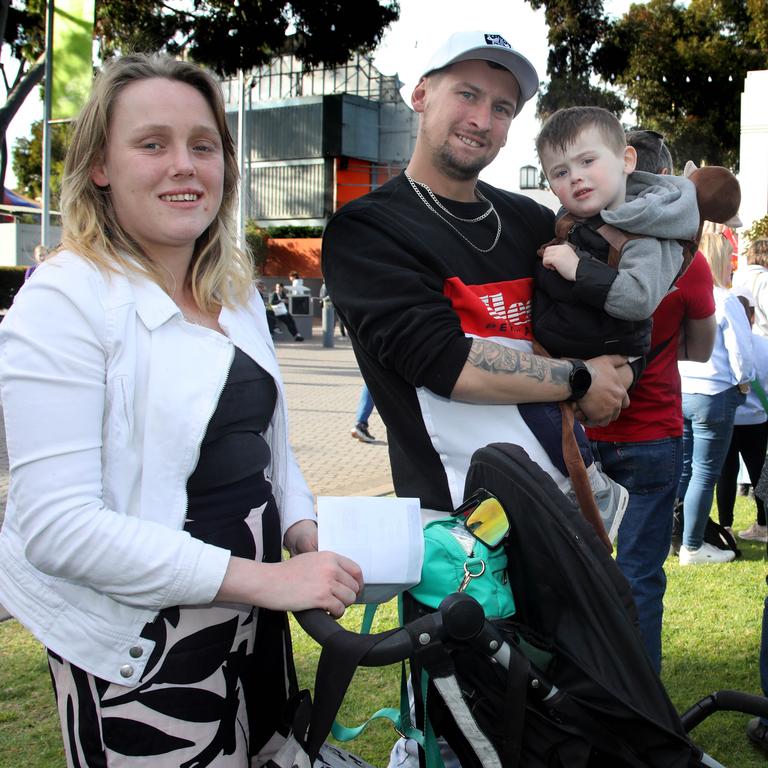 Jessica Edmunds, Kieran Tansell and son Bentley, 2, Picture: Dean Martin