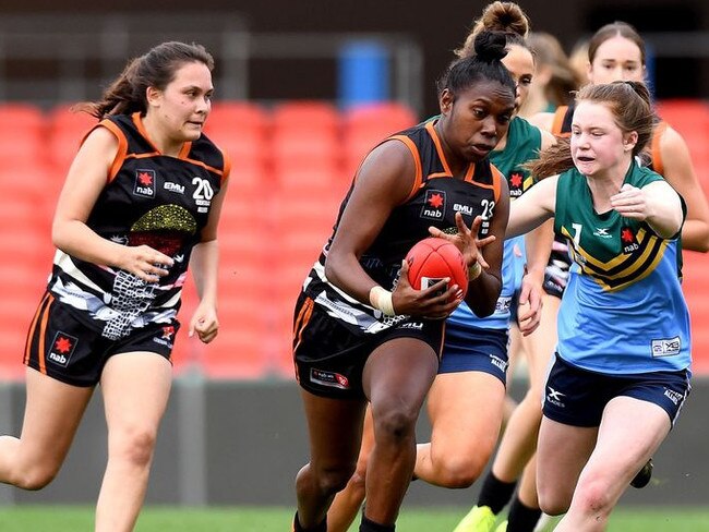 Buffettes star and AFLW hopeful Stephanie Williams in action for the Central Allies. Picture: AFL Photos