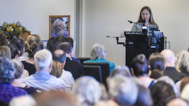 Ron Selth’s daughter Jasmine Berry: “In losing dad we have lost one of the most unique and authentic people.” Picture: AAP/Pic Roy VanDerVegt