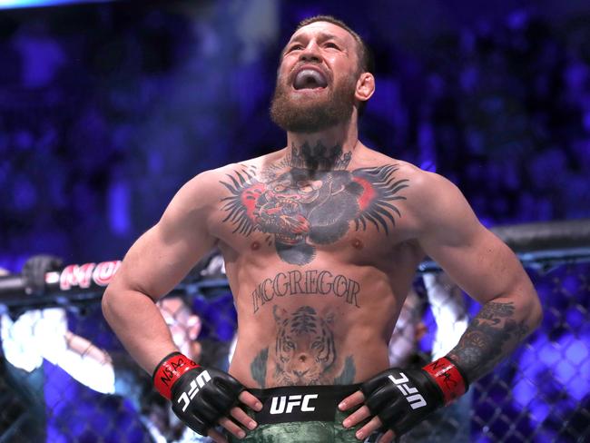 LAS VEGAS, NEVADA - JANUARY 18:  Conor McGregor waits for the start of his welterweight bout against Donald Cerrone during UFC246 at T-Mobile Arena on January 18, 2020 in Las Vegas, Nevada.  (Photo by Steve Marcus/Getty Images)