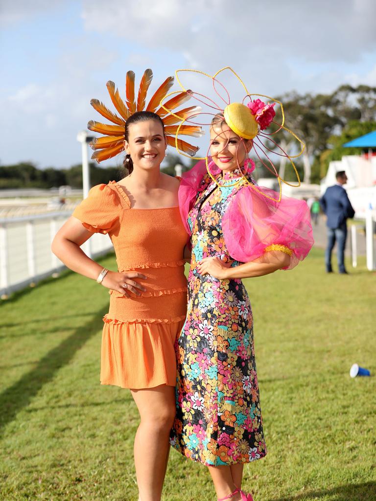 2020 Cairns Cup day at Cannon Park. Novella Dennis and Gracyn Dee Lanie. Picture: Stewart McLean