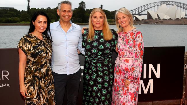 Producers Jodi Matterson (l to r), Steve Hutensky, Bruna Papandrea and Emma Cooper at the Australian premiere of the movie Penguin Bloom. Picture: Toby Zerna