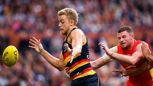 Hugh Greenwood of the Crows against the Suns. Picture: Daniel Kalisz/Getty Images