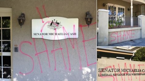 Michaelia Cash's office has been graffitied.