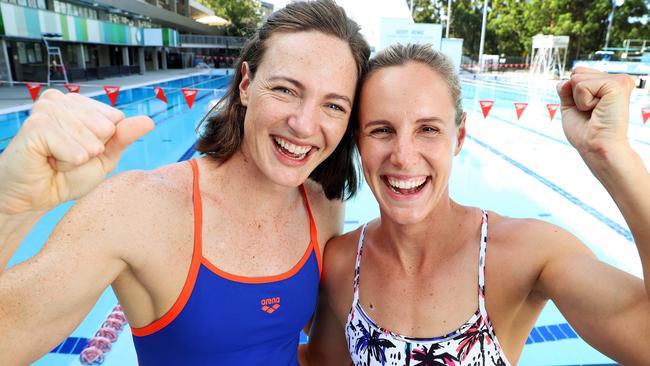 Cate and Bronte Campbell are excited about Brisbane's Olympic bid chances. Picture: Liam Kidston
