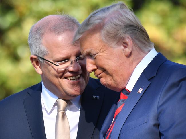 Scott Morrison criticised the “hyperventilation” of Donald Trump’s critics. The pair are pictured here together in September of 2019. Picture: AAP
