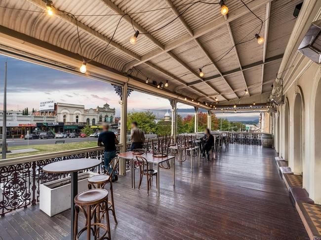 Outdoor dining on the hotel’s second floor. Picture: Commercial Real Estate