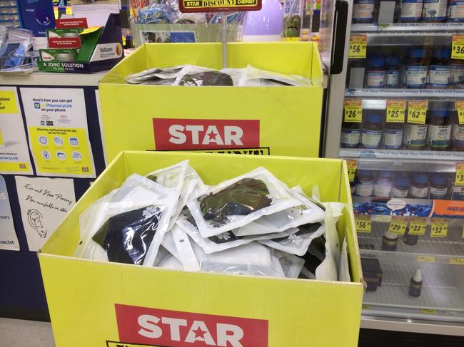 The masks sold out of the Star Pharmacy at Maleny.