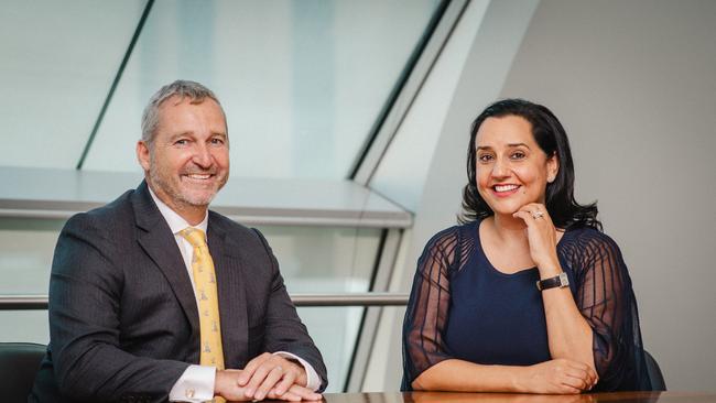 Magellan chair Andrew Formica with his “captain’s pick”, incoming chief executive Sophia Rahmani.