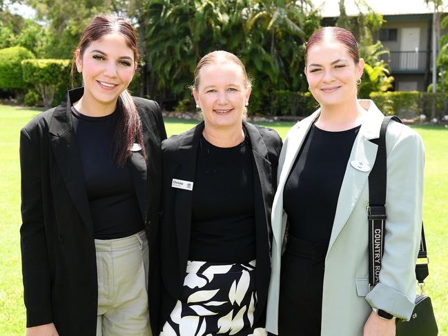 Lilly Wilson, Christie O'Dea and Amy Howarth at the NQ Women's Leadership Forum in Townsville. Picture: Shae Beplate.