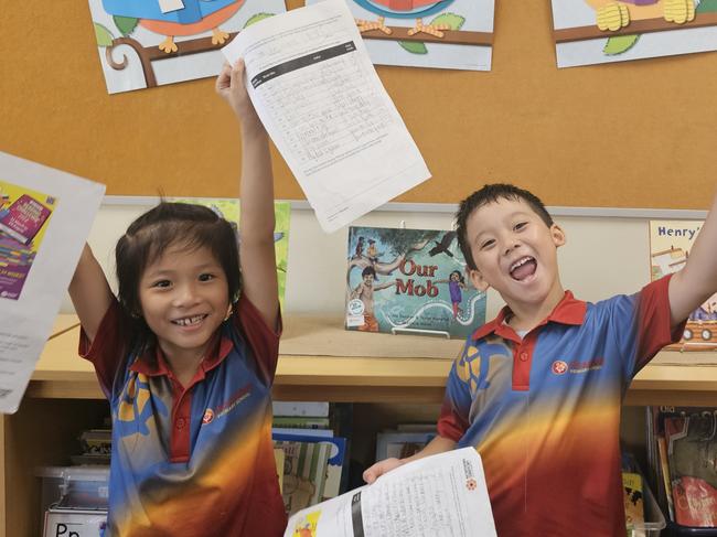 Rosebery Primary School students and twins Justin and Ivanka Zheng take on the 2024 Chief Minister's Reading Challenge.