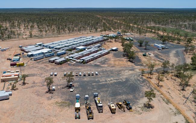 The first heavy equipment arrives at Adani's Labona Camp in central western Queensland to commence construction on Carmichael Mine. December 2018. Picture: Cameron Laird