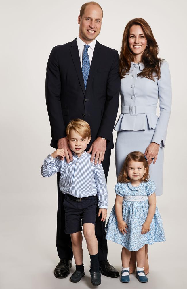 New generation royals. This was William and Catherine’s 2017 Christmas Card photo. Picture: AFP / Kensington Palace / Chris Jackson