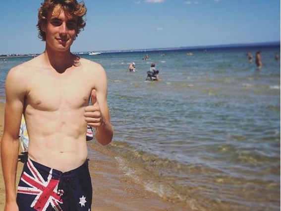 Stefanos Tsitsipas has a long-standing love of Australia, here he is a few years ago boardies and all.