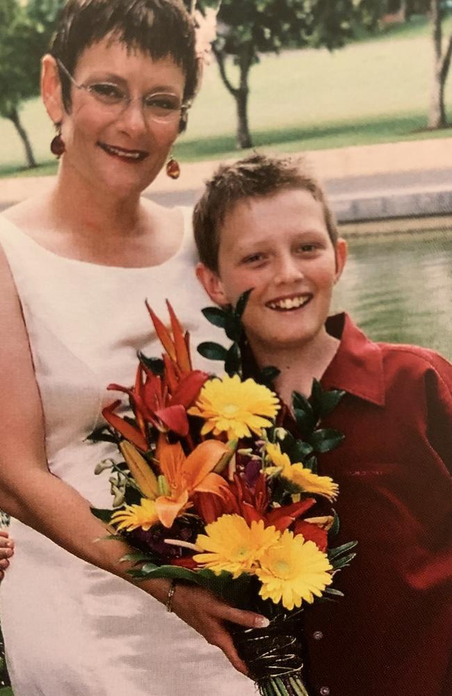 Kari Sutton and her nephew Mitchell on her wedding day.