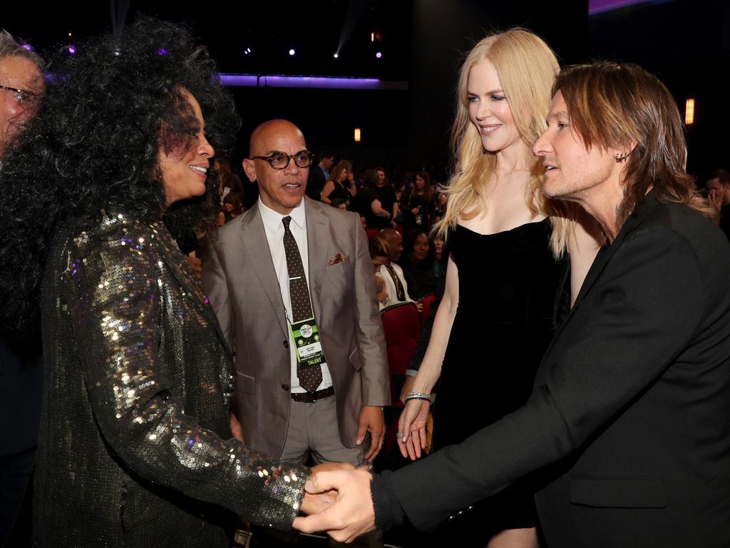 Diana Ross, Nicole Kidman, and Keith Urban during the 2017 American Music Awards at Microsoft Theater on November 19, 2017 in Los Angeles, California. Picture: Getty