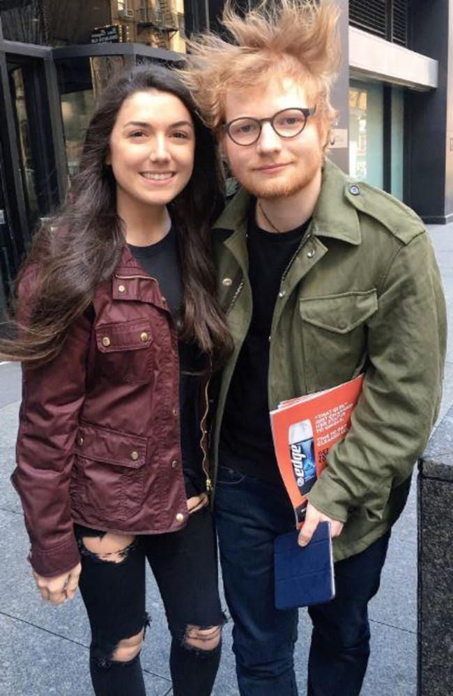 Talia Calandra’s gusty photo with Ed Sheeran.
