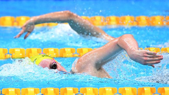 Australia's Mollie O'callaghan. (Photo by Attila KISBENEDEK / AFP)